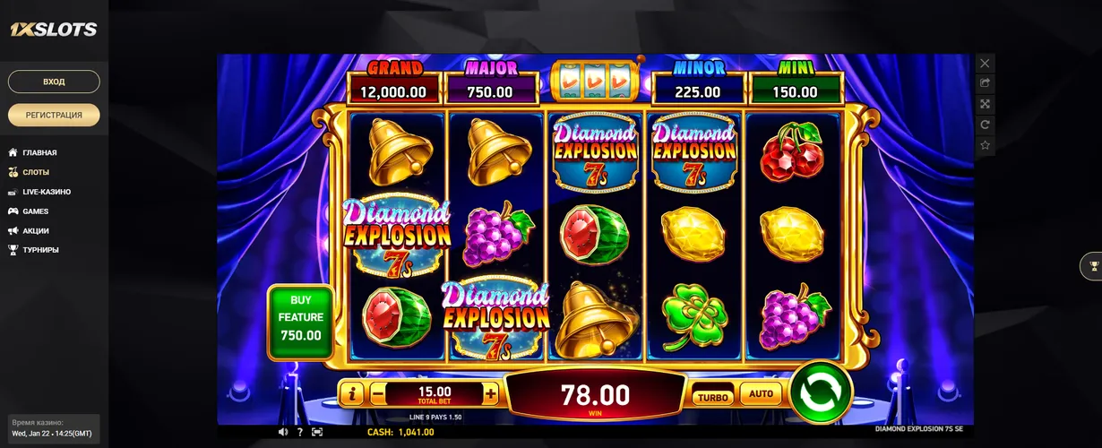 Ассортимент игр на 1xslots casino